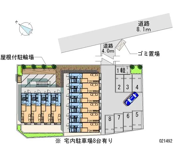 ★手数料０円★越谷市大間野町５丁目 月極駐車場